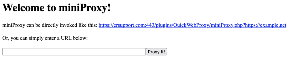 Miniproxy URL example